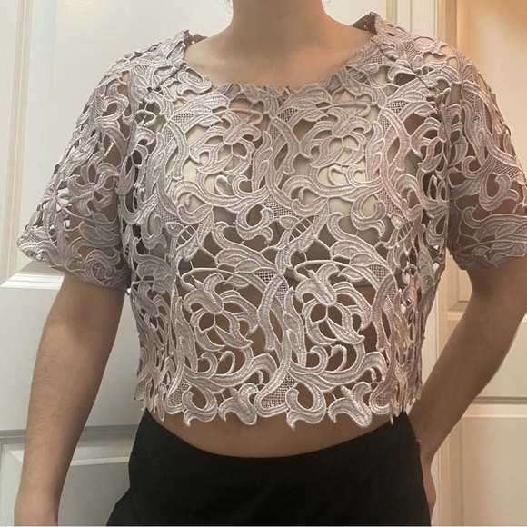 Cream lace crop top S - Picture 5 of 15
